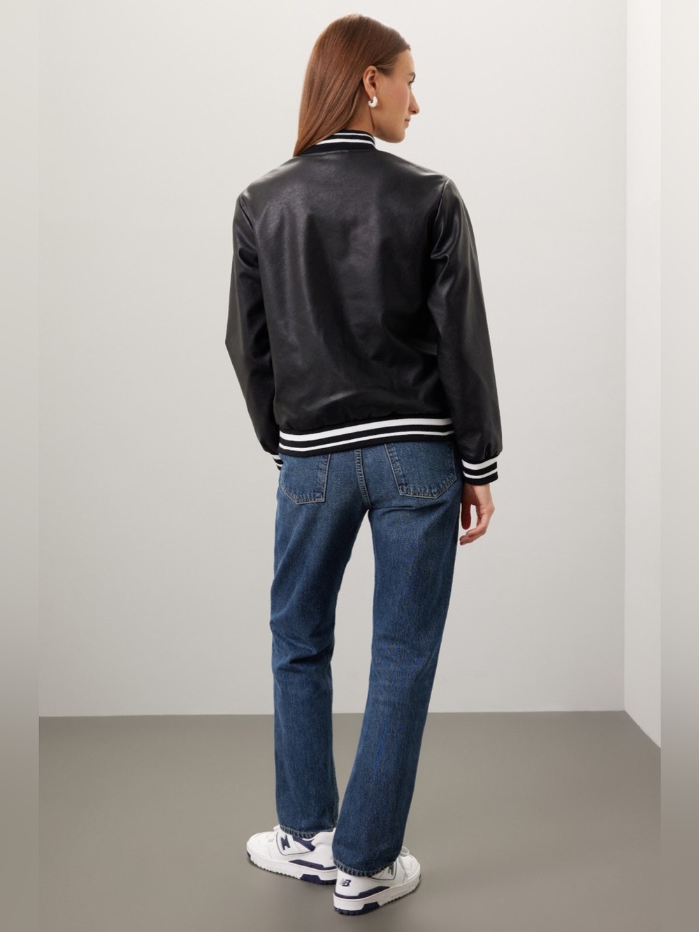 Slate & Willow Varsity Faux Leather Jacket - Picture 5 of 8